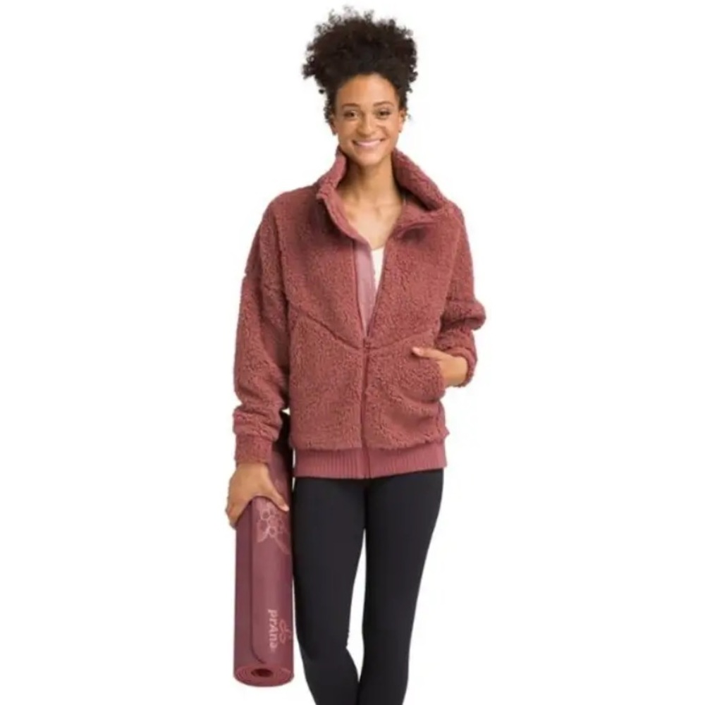 PRANA Permafrost Sherpa Fleece Jacket - Brandy Mauve. Relaxed. Cozy. Warm.